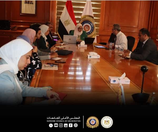 عقد الاجتماع التحضيري لورشة العمل الخاصة بوضع مؤشرات قياس الأداء لنشر العلوم في جمهورية مصر العربية بمقر أمانة المجلس الأعلى للجامعات